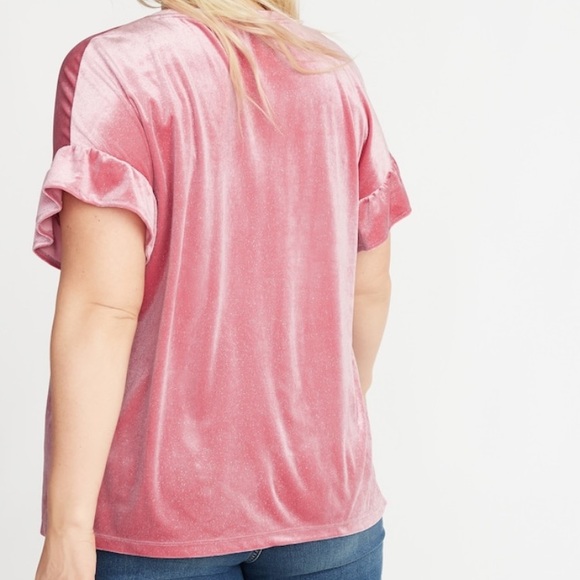 BNWT Old Navy sz 3x Sparkle Knit Velvet Ruffle Top - Picture 6 of 8